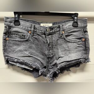 Free People Black denim shorts size 28